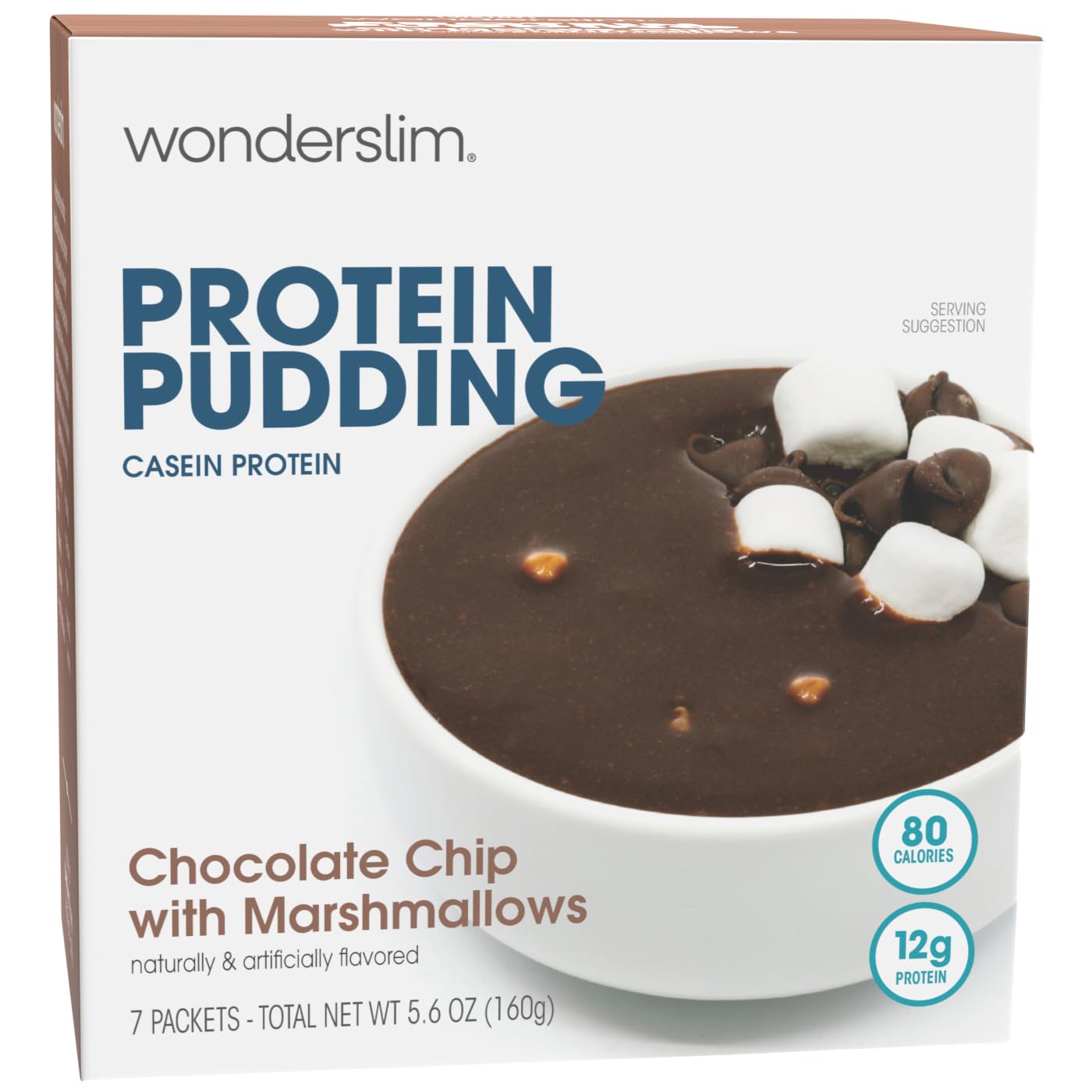 WonderSlim Protein Pudding, Chocolate Chip Marshmallows, Gluten Free, Low Carb (7ct)