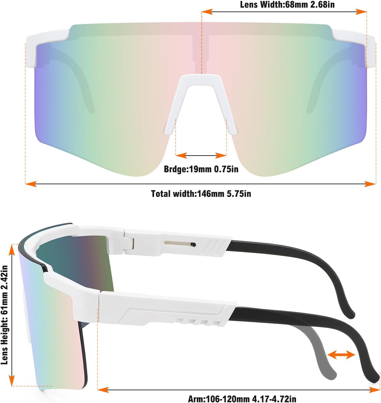 MALIDAK Sports Sunglasses for Mens Women Youth Baseball Sunglasses UV400 Protection Men Cycling Glasses