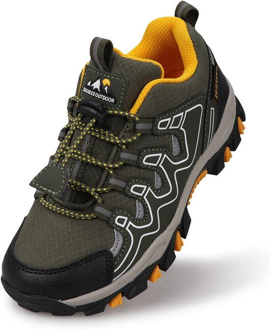 Boys Girls Hiking Trail Shoes Waterproof Slip Resistant Outdoor Trekking Walking Running Sneakers(Little/Big Kids)