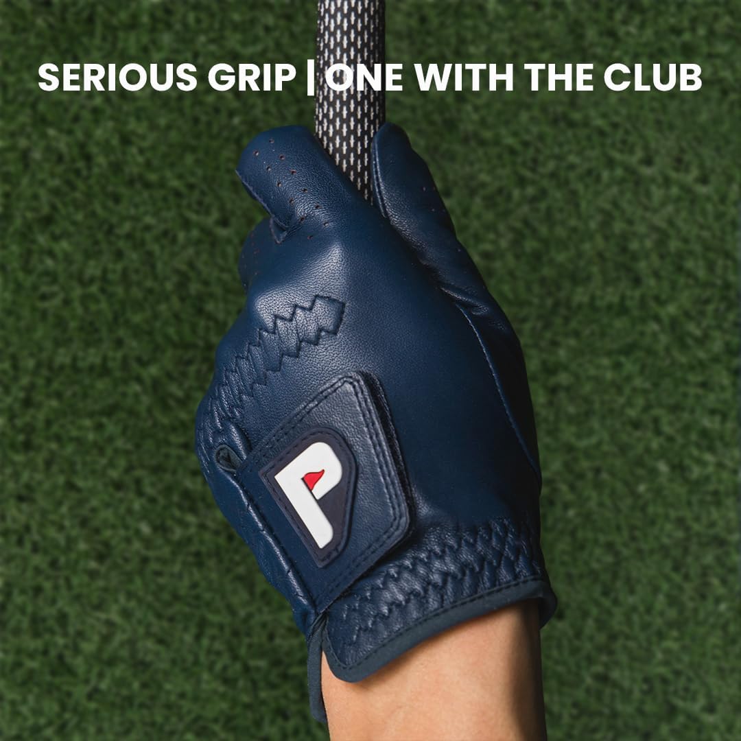 PUR3 Individual - Cabretta Leather Men's Golf Glove, Ultra Soft, with Ball Marker for Right Hand and Left Hand Golfers