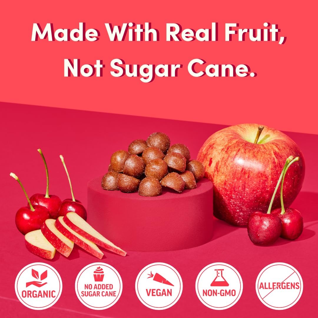 Llama Naturals Multivitamin for Women and Men, Vegan, Organic Gummies with Vitamin D, C and K, Adults Real Fruit Gummy Vitamins, Chewable Multivitamin Supplement, No Added Sugar Cane, Cherry, 120 Ct