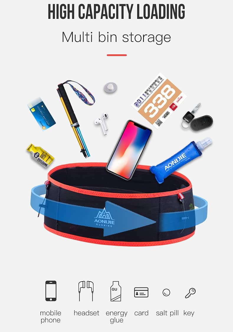 AONIJIE Lovtour Running Belt Waist Pack, Flip Waist Belt,with 250ml Soft Water Bottle Free and Lightweight for Marathon Climbing Jogging Cycling Workout Fitness Mobile Phone Holder