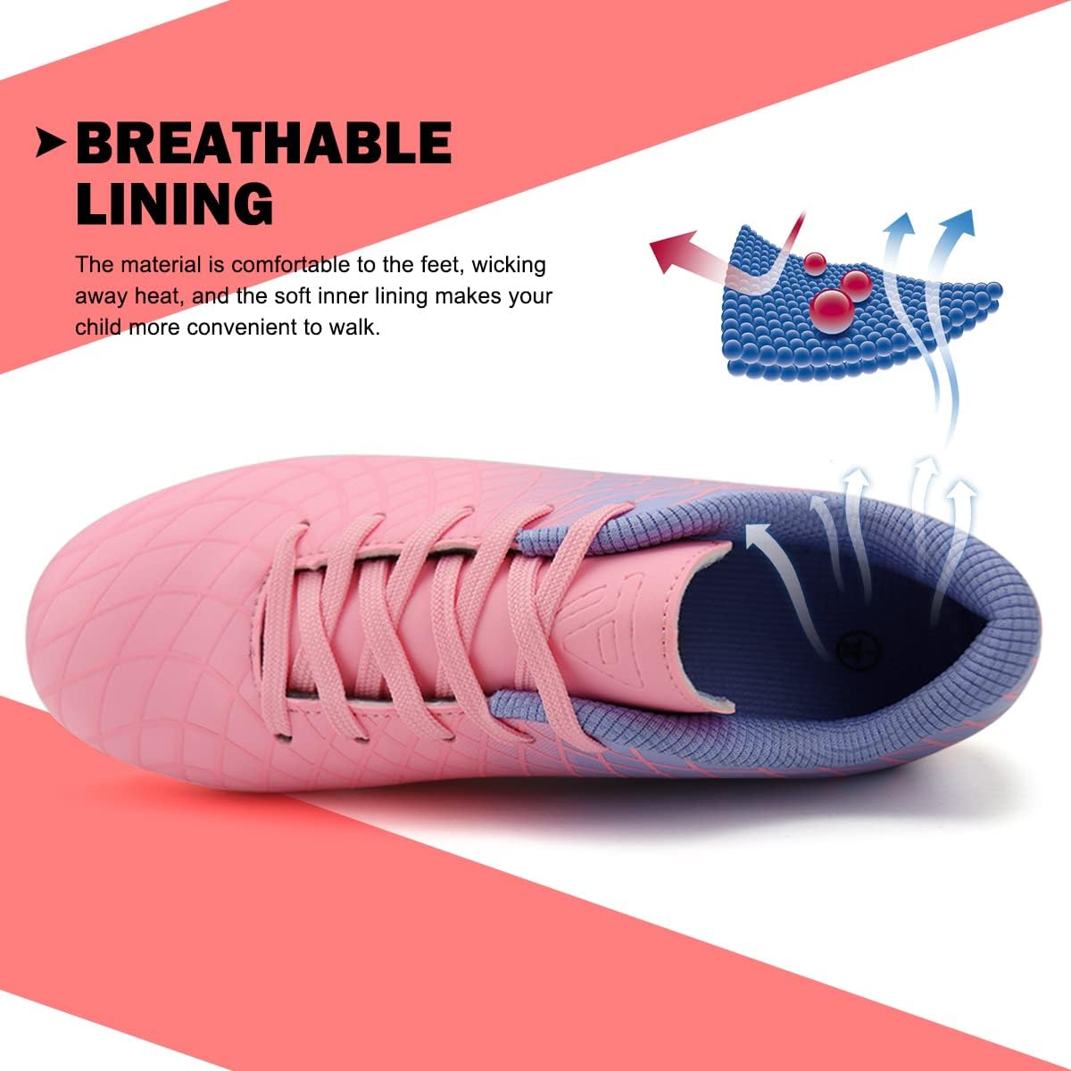 JABASIC Kids Outdoor Soccer Cleats Athletic Firm Ground Football Shoes