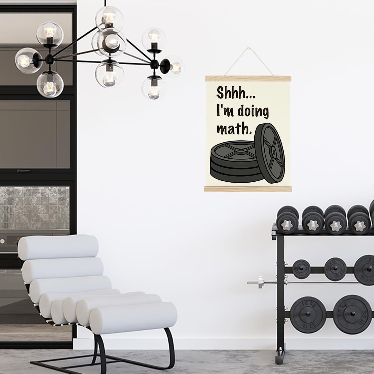 Gym Motivational Posters Funny College Dorm Posters Gifts for Guys Girls Friends I'm Doing Math Gym Flag Wall Art Decor Sign for Home Gym Bedroom Office