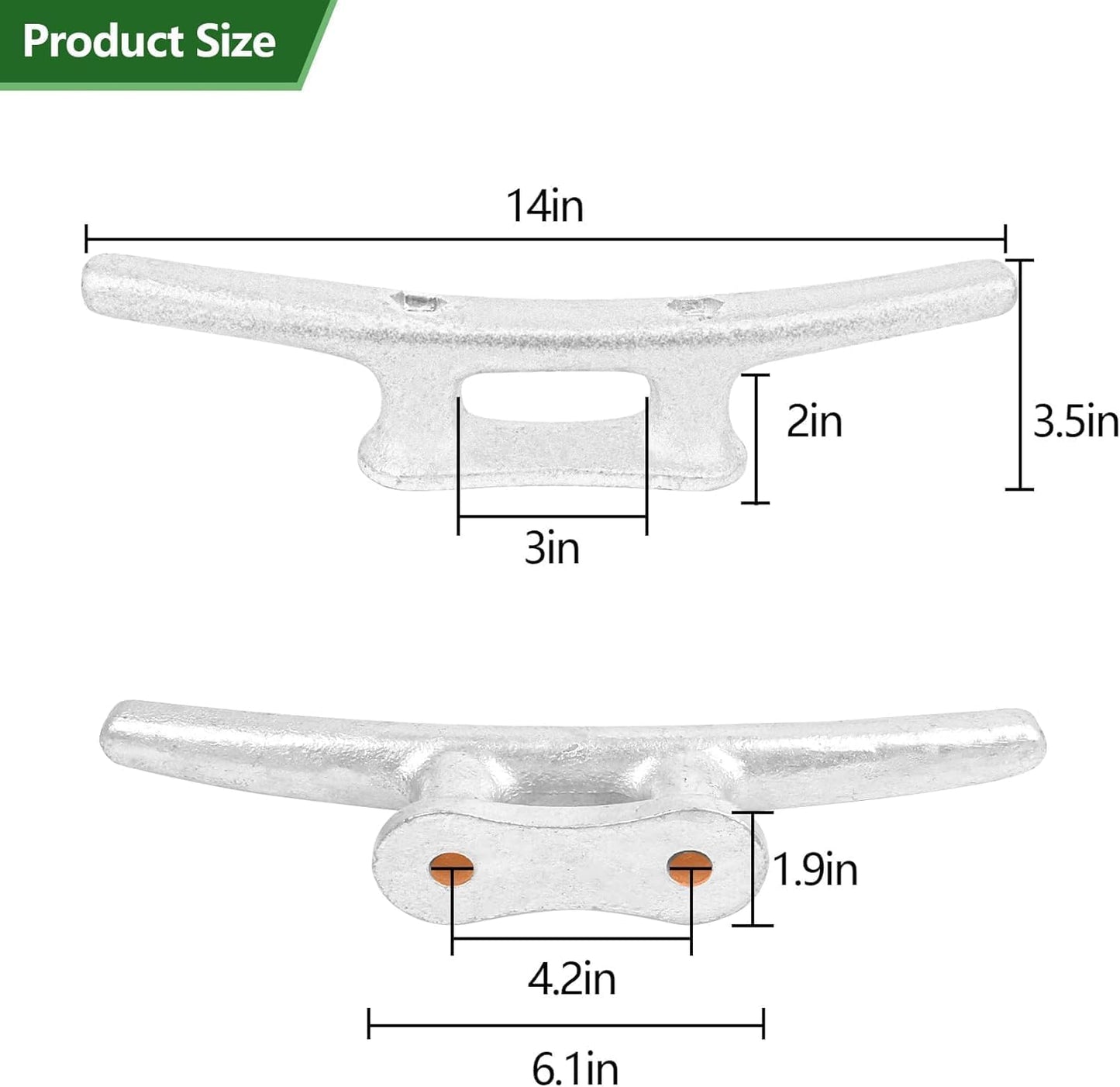 6/8/10/12/14 inch Dock Cleats With Bolts,Hot Dipped Galvanized Cast Iron Boat Cleats,Rope Cleat Boat Dock Cleats for Boat Docks,Decks,Piers for Tying up Boats,Marine Decor(1,2,4,5,6,8,10,12 Pack)