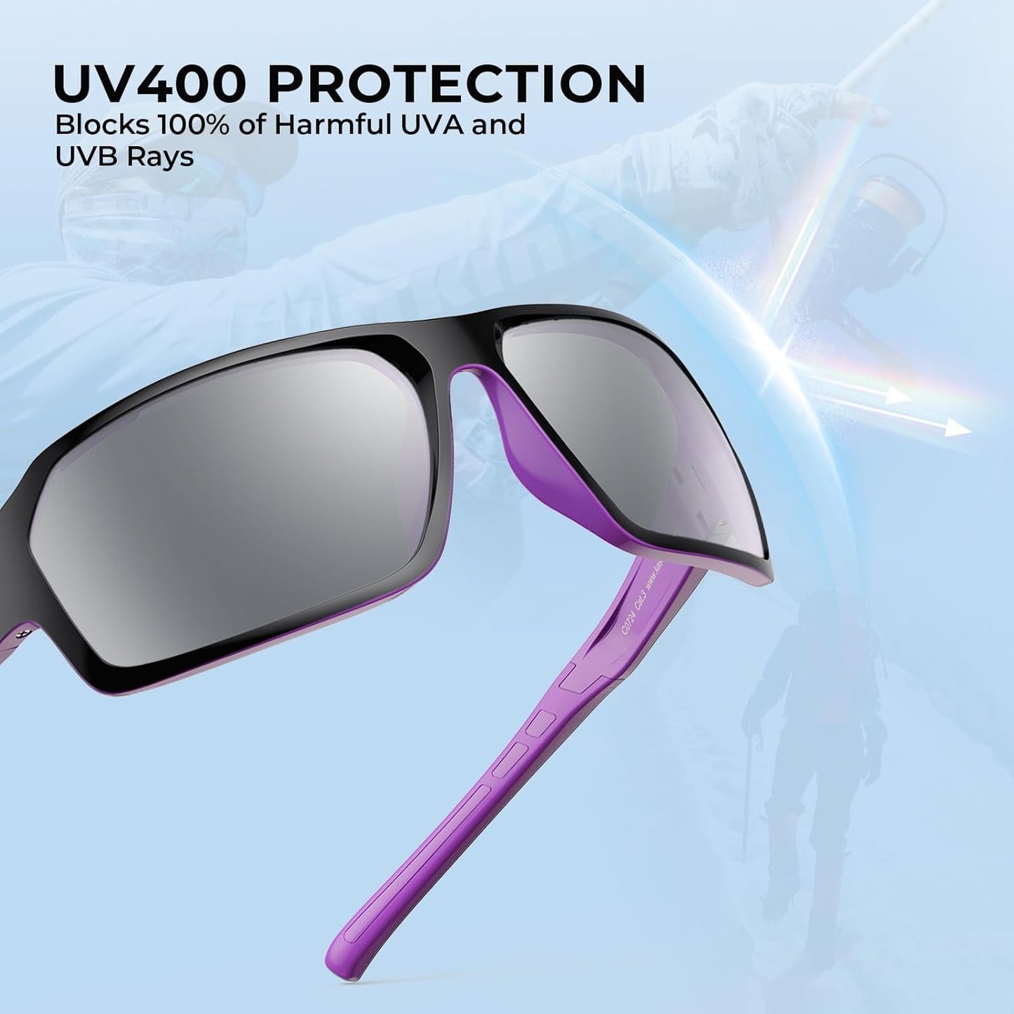 KastKing Chippewa Polarized Fishing Sunglasses, UV400 Protection Full Wrap Frame Sports Cycling Sunglasses, 1.0mm TAC Lenses