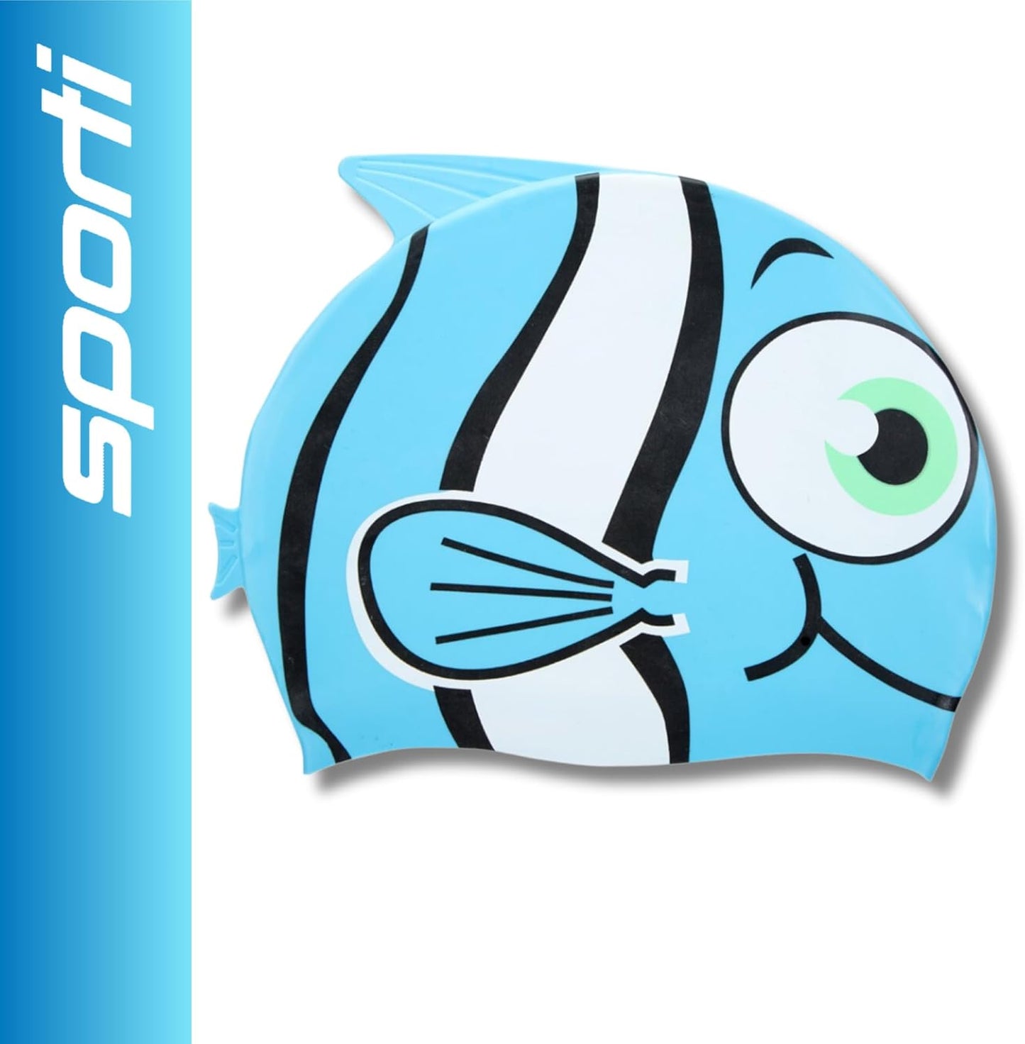 Sporti Silicone Swim Cap for Kids, Unisex Youth Swimming Cap, Protection Bathing Caps for Your Children, Aged 2-10