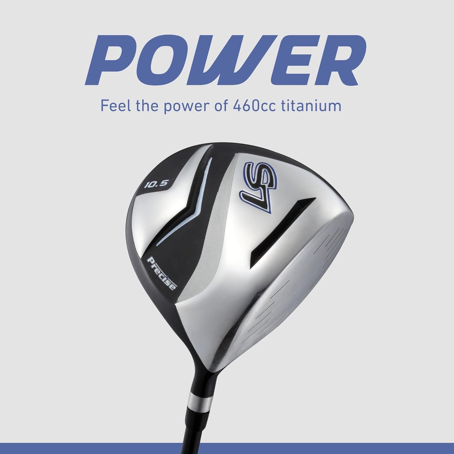 18 Piece Complete Men’s Golf Club Set with Titanium Driver, #3 & #5 Fairway Woods, #4 Hybrid, 5-SW Irons, Putter, Stand Bag, 4 H/C's, Men’s Golf Clubs Full Set Right Handed