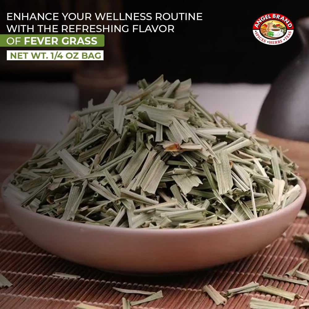 Angel Brand Fever Grass Tea Jamaican – 0.25 oz Pouch Pack of 3 – Dried Lemongrass Leaves for Herbal Tea and Infusions.