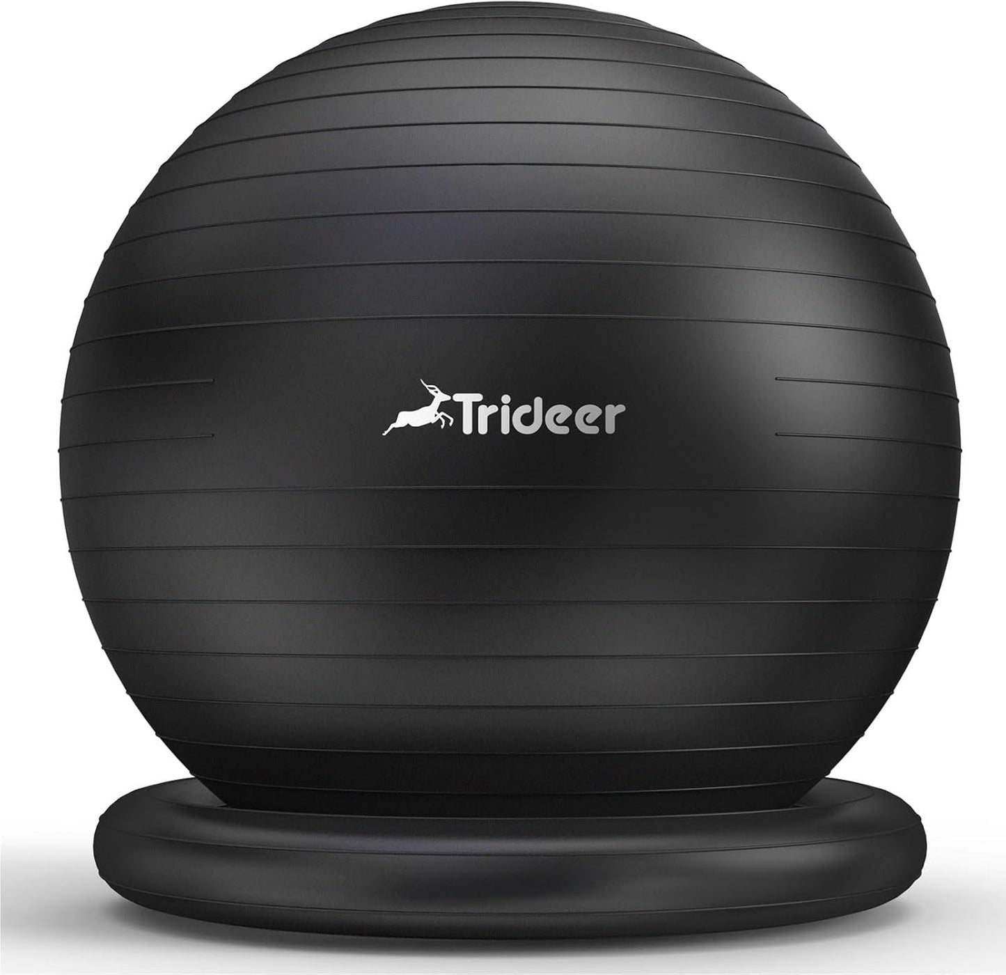 Trideer Exercise Yoga Ball Chair with Base for Home Office Desk, Stability & Fitness Ball Seat to Relieve Back Pain, Home Gym Workout for Abs, Pregnancy Ball with Pump