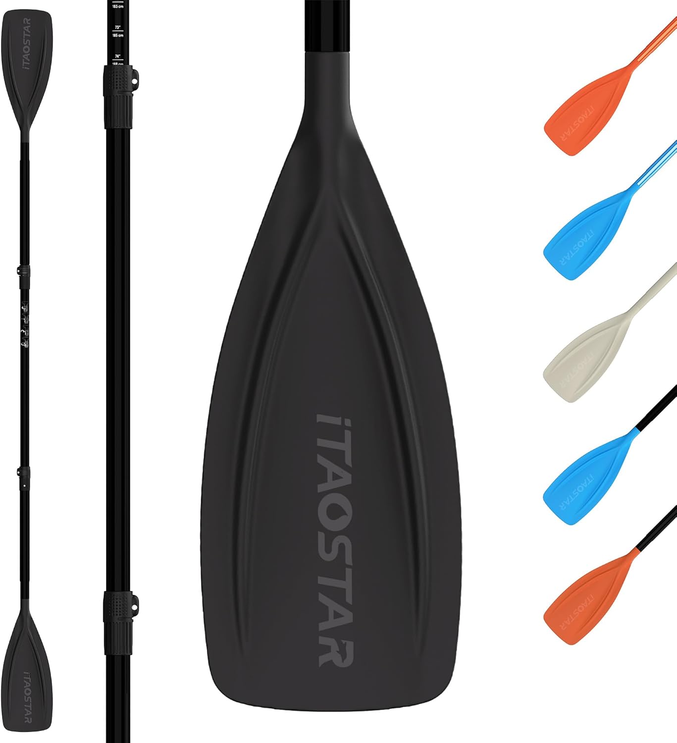 Paddle Board Paddle Detachable, Stand Up Paddle for Adults with Double Locks, Kayak Paddle Adjustable with Glass Fiber Blade, Floating Paddle Board Oar with Lightweight