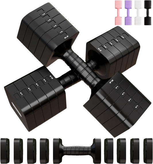 Adjustable Dumbbell Set for Women Men 16LB 20LB Hand Weights Dumbbells Sets Woman Exercise Fitness dumbbell Adjust dumbbells set of 2 for Home Gym Workout Strength Training Equipments