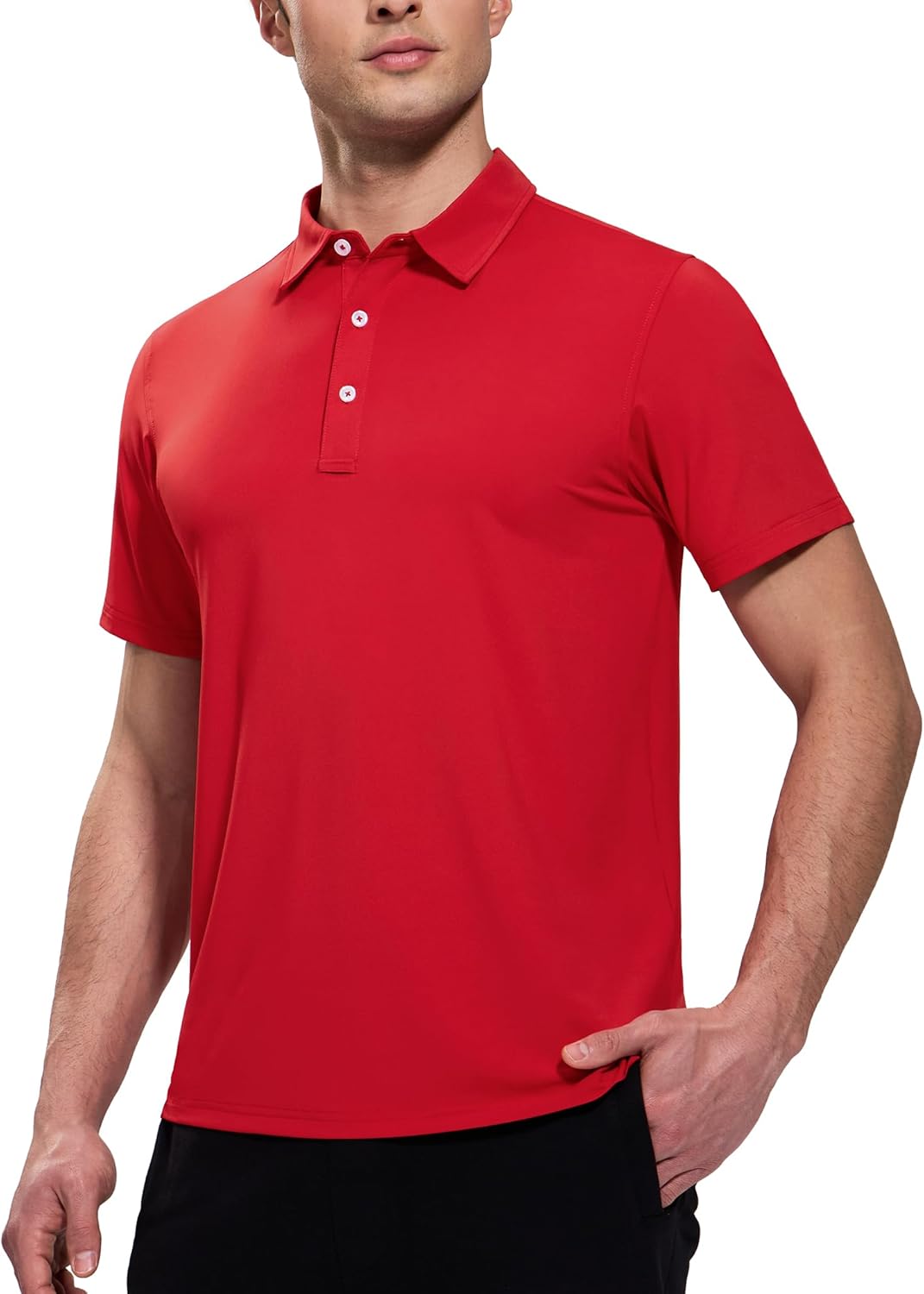 MIER Polo Shirts for Men Short Sleeve Dry Fit Performance Golf Tennis Active Collared Shirts, UPF 50+ Sun Protection
