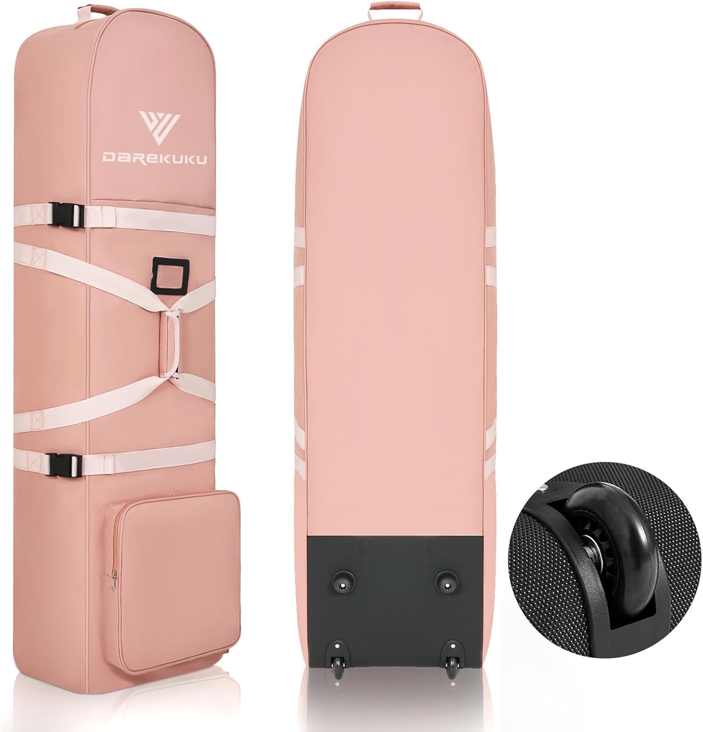 Golf Travel Bags for Airlines with Adjustable Support Rod and Detachable Shoulder Straps, Soft Foldable Golf Club Travel Covers, 900D Heavy Duty Oxford