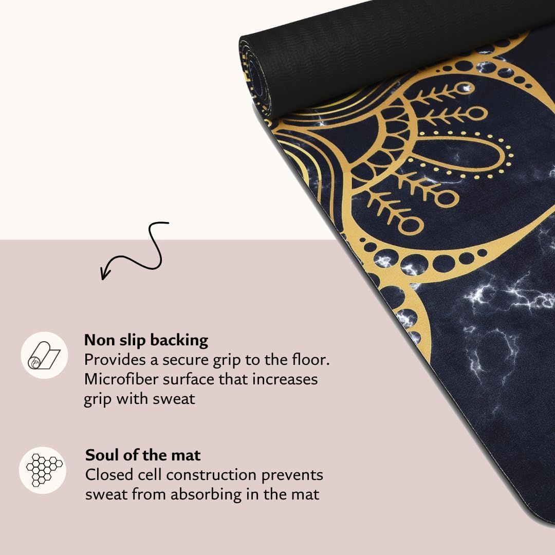 TPE Yoga Mat - Artist Designed, Premium eco friendly mats, Non Slip, Non toxic, Great For Regular & Hot Yoga, Pilates and Workouts (72 inch x 24 inch x 6mm thick)