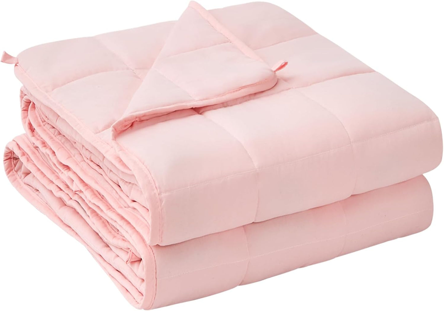 yescool Weighted Blanket for Adults (15 lbs, 60" x 80", Pink) Cooling Heavy Blanket for Sleeping Perfect for 140-160 lbs, Queen Size Breathable Blanket with Premium Glass Bead, Machine Washable