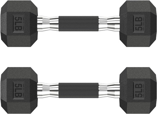 Hex Dumbbell Set 2.5-400 lb, Rubber Encased Exercise & Fitness Dumbbells, Weights Dumbbells Set of 2, Hand Weight for Strength Training