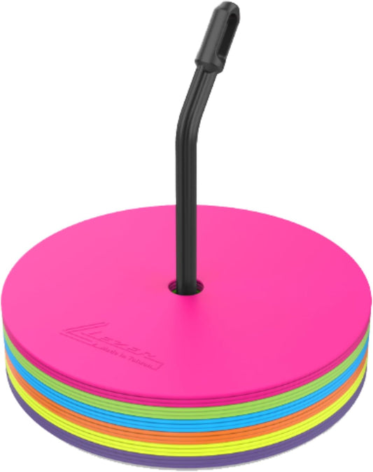 LEZER 9 Inch Flat Cones, Spot Markers, Soccer Cones, Field Court Markers, Sit Spots, Flat Discs, Soccer Training Equipment, Agility Practice, Football, Made in Taiwan