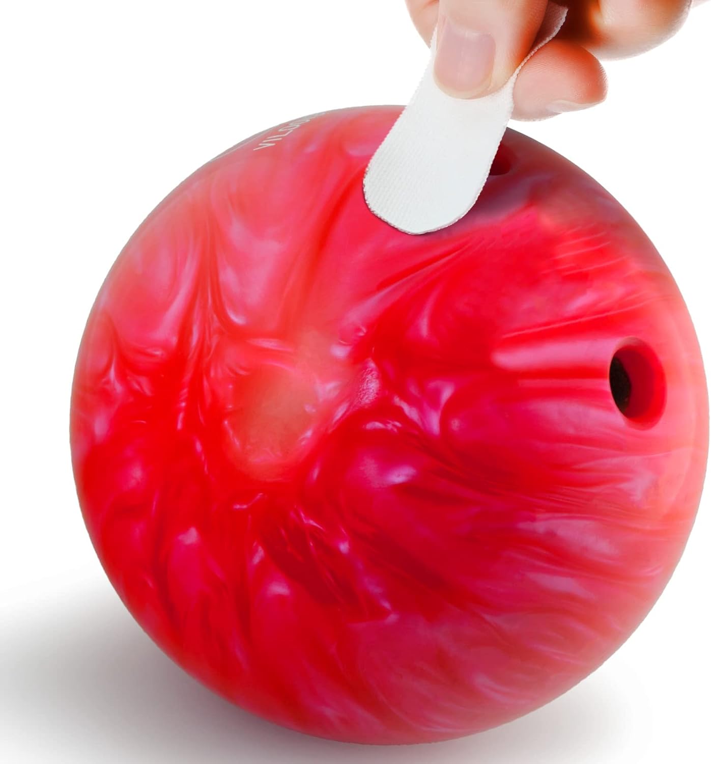 Chumia 80 Pcs White Bowling Tape Thumb Hole Insert Tape Finger Grip Pre Cut Bowling Insert Tape Protective Accessories for Bowlers Sport Workout, 0.98 x 2.36 Inches