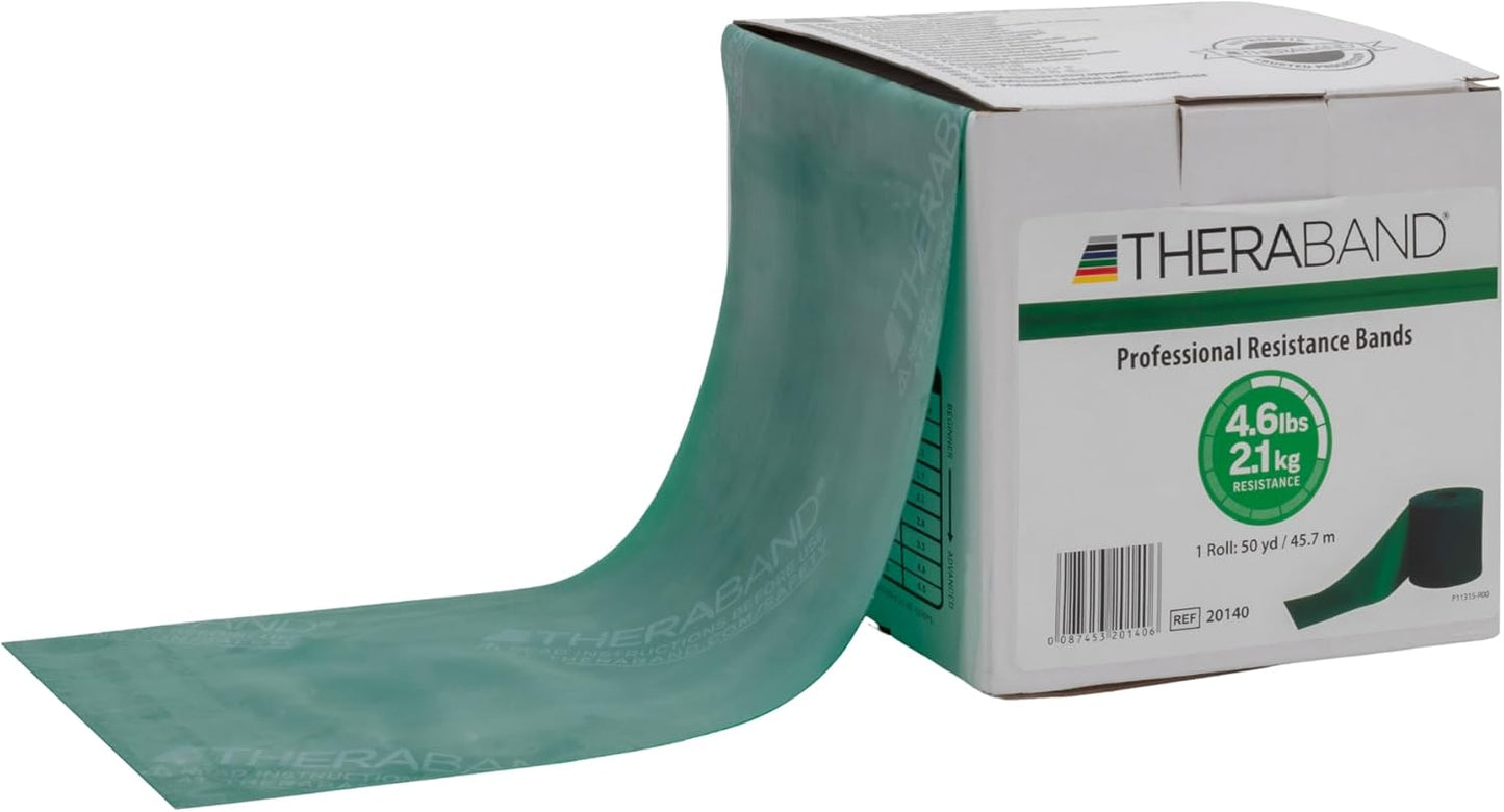 THERABAND Resistance Bands, 50 Yard Roll Professional Latex Elastic Fitness Band For Upper & Lower Body & Core Exercise, Physical Therapy, Pilates, Yoga, Stretching, Home Workouts, & Rehab