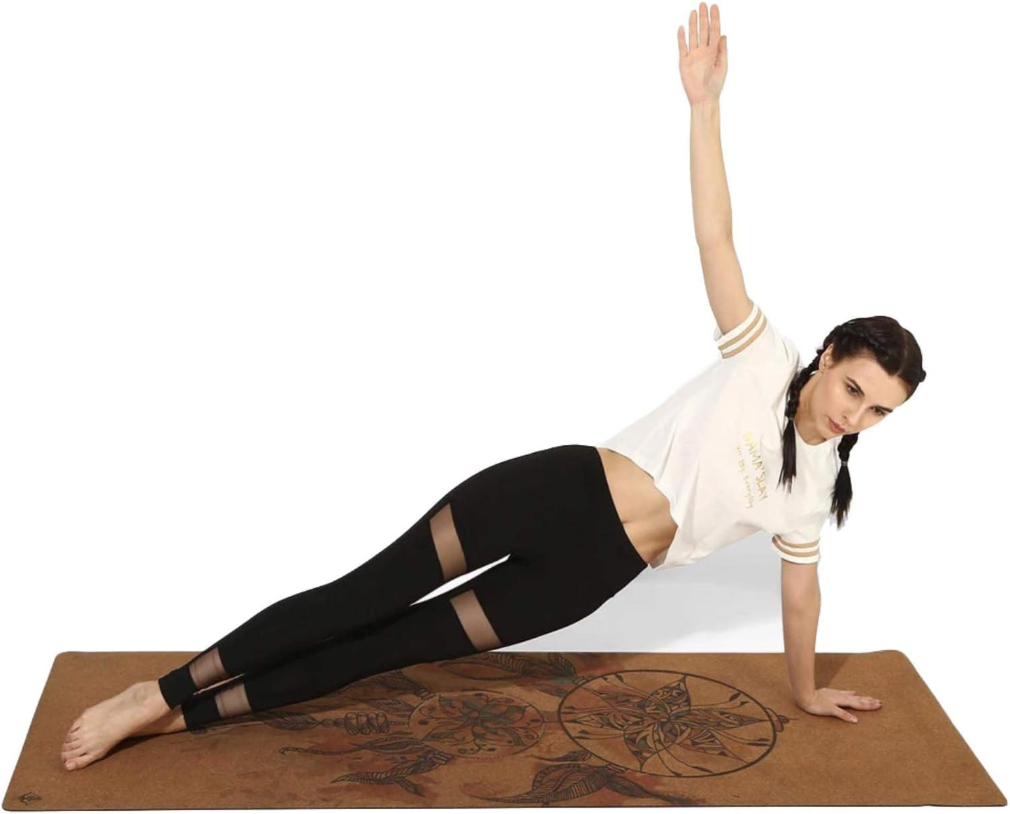 Cork Yoga Mat - Artist Designed, Premium Printed Eco-Friendly Non-Slip mat, Great for Regular & Hot Yoga, Pilates, Workouts 72 inch x 24 inch x 3mm Thick