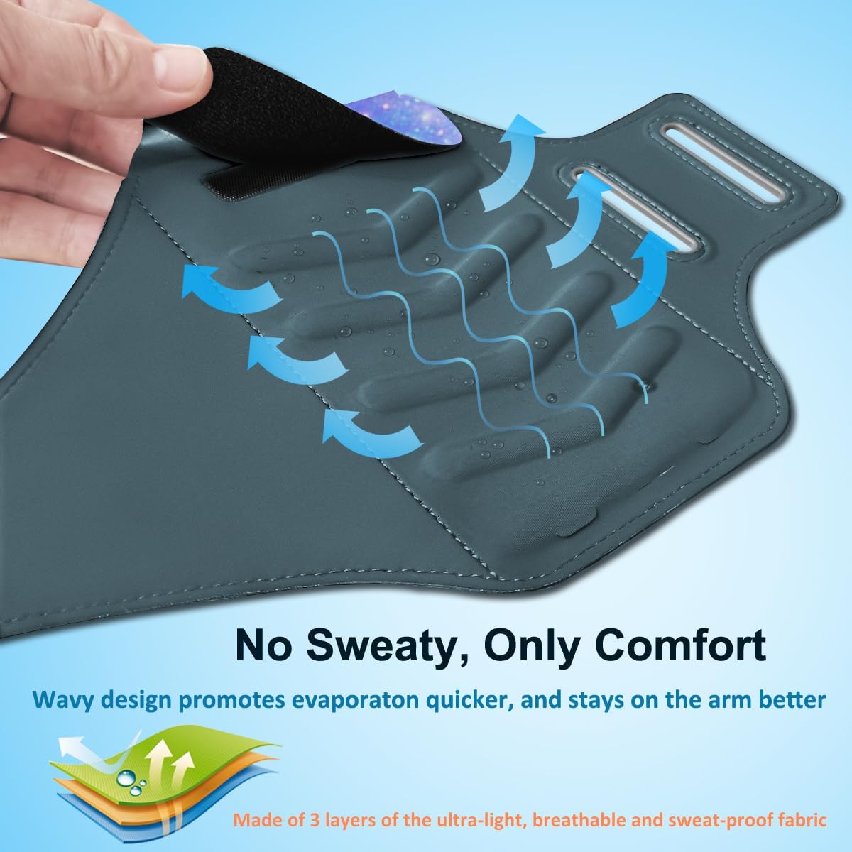 Arm Band for Phone for Running, Phone Holder for Running for iPhone & Samsung Galaxy, Cell Phone Armband Holder for Walking, Gym, Workout, w/Adjustable Strap & Zipper Pocket (Purple-S)