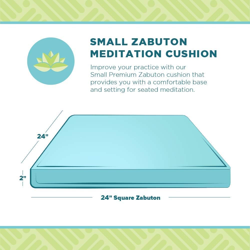 BEAN PRODUCTS MEDITATION CUSHION - Zabuton Meditation Pillows for Sitting on Floor, Yoga Cushion, Cotton Yoga Pillow, Zen Kneeling Prayer Pad- MADE IN USA - Standard 24x24x2, FOREST GREEN