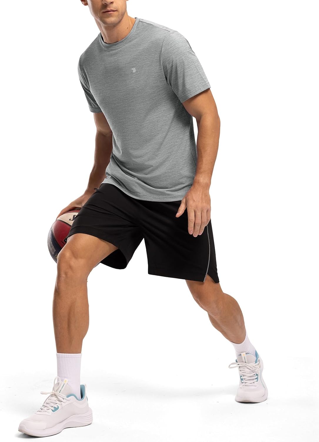 BGOWATU Men's Quick Dry Workout Athletic Shirts Lightweight Tennis Shirts for Men Running Gym Tops