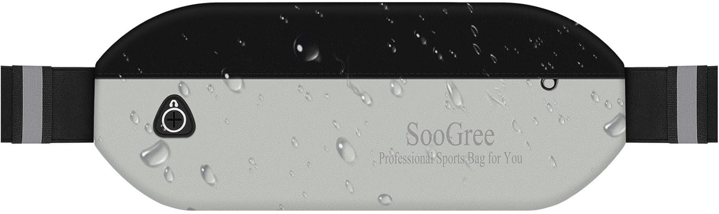 Slim Fanny Packs for Women Men,Waterproof Waist Pack with Reflective Strip Adjustable Strap,Running Belt for Sports Workout Cycling Hiking, Casual Hands-Free Wallets Phone Bag (Style 1)