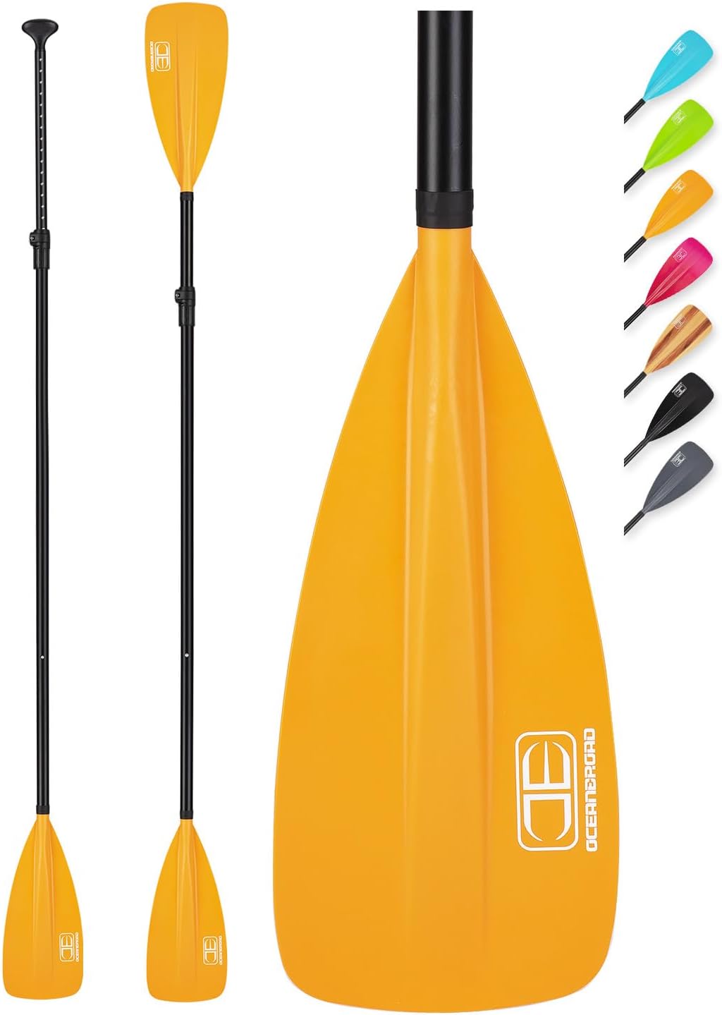 OCEANBROAD SUP Paddle - Adjustable Stand-Up Paddle for Paddleboard Kayak, Adjustable Aluminum Alloy Shaft with Reinforced Nylon Blades