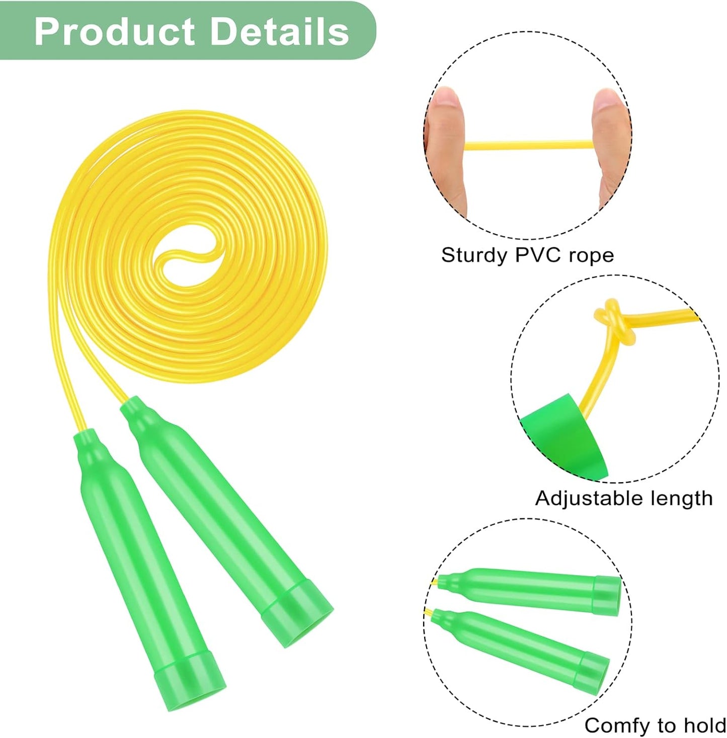 Elcoho 36 Packs Jump Rope Set 7.3 Feet Adjustable Skipping Rope for Kids Party Favors, Outdoor Activity, Birthday Reward Gift