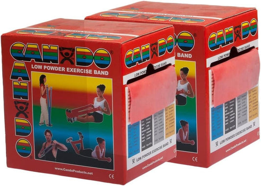 CanDo Twin-Pak Exercise Band, Red, 100 Yard