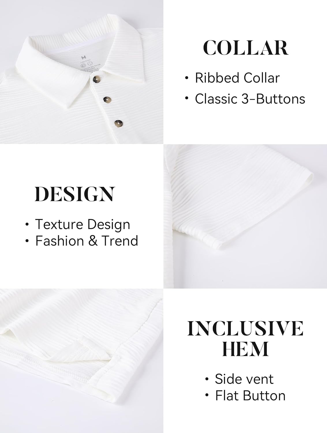 Esabel.C Golf Shirts for Men Dry Fit Performance Short Sleeve Print Moisture Wicking Collared Shirt