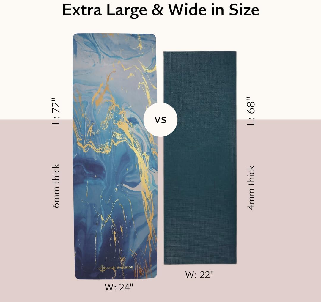 TPE Yoga Mat - Artist Designed, Premium eco friendly mats, Non Slip, Non toxic, Great For Regular & Hot Yoga, Pilates and Workouts (72 inch x 24 inch x 6mm thick)