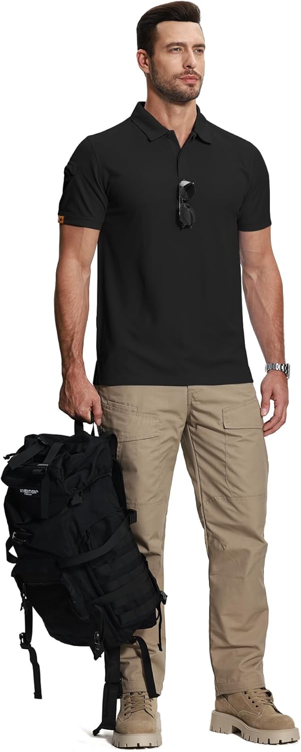 ZITY Mens 2 Pack Polo Shirts Short Sleeve Performance Sports Golf Shirt for Men Tactical Shirt