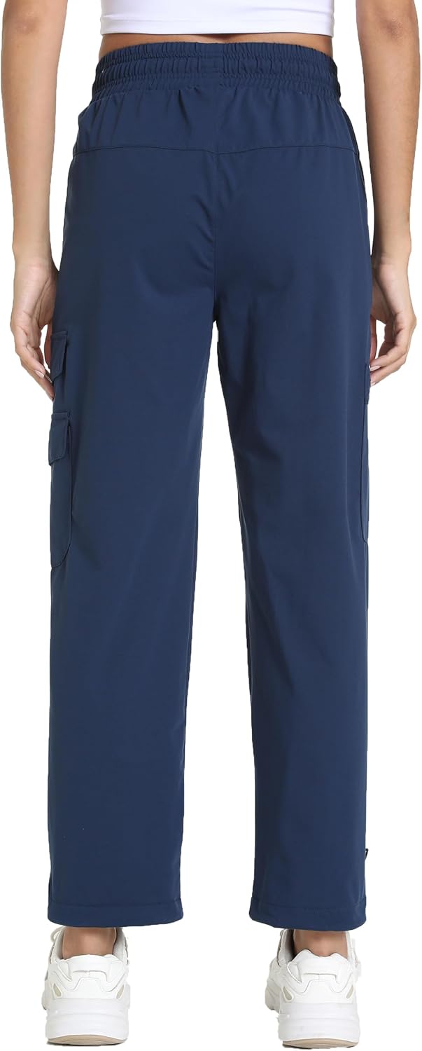 Women's Lightweight Hiking Joggers with Pockets - Water Resistant Cargo Pants for Outdoor Workouts Camping