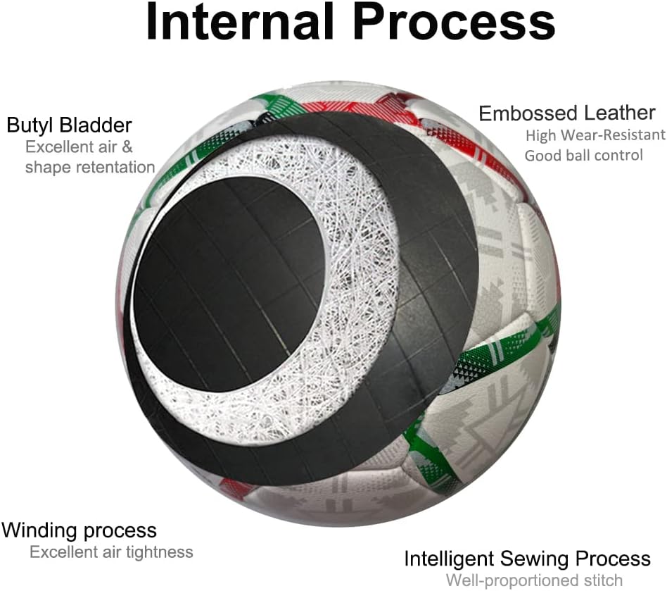 XEDGE Official Size Soccer Ball,Size 5 Training Ball for Girls,Boys,Youth Teenagers,Adults,Machine Stitched for Indoor Outdoor Play