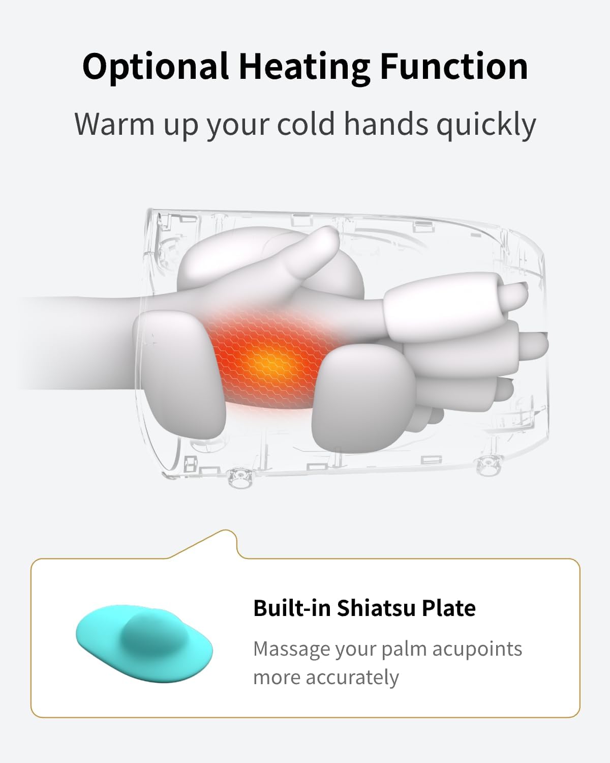 FIT KING Cordless Hand Massager with Compression & Heating, Fingers Wrap Massage for Arthritis Pain and Carpal Tunnel, Large Space for Both Men and Women (Black)