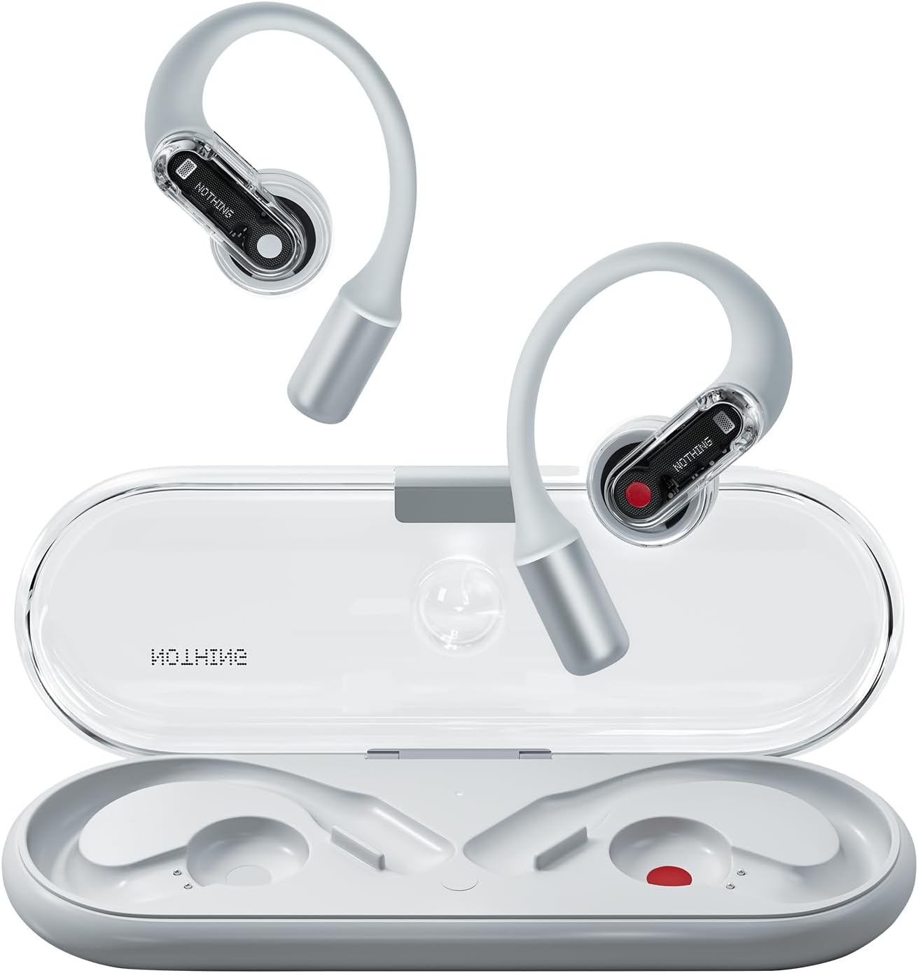 Nothing Ear (Open) Open-Ear Headphones, Earbuds with Earhooks, BT 5.3, Clear Voice Technology with 2 Mics, Fast Charging, Compatible with iPhone & Android -White