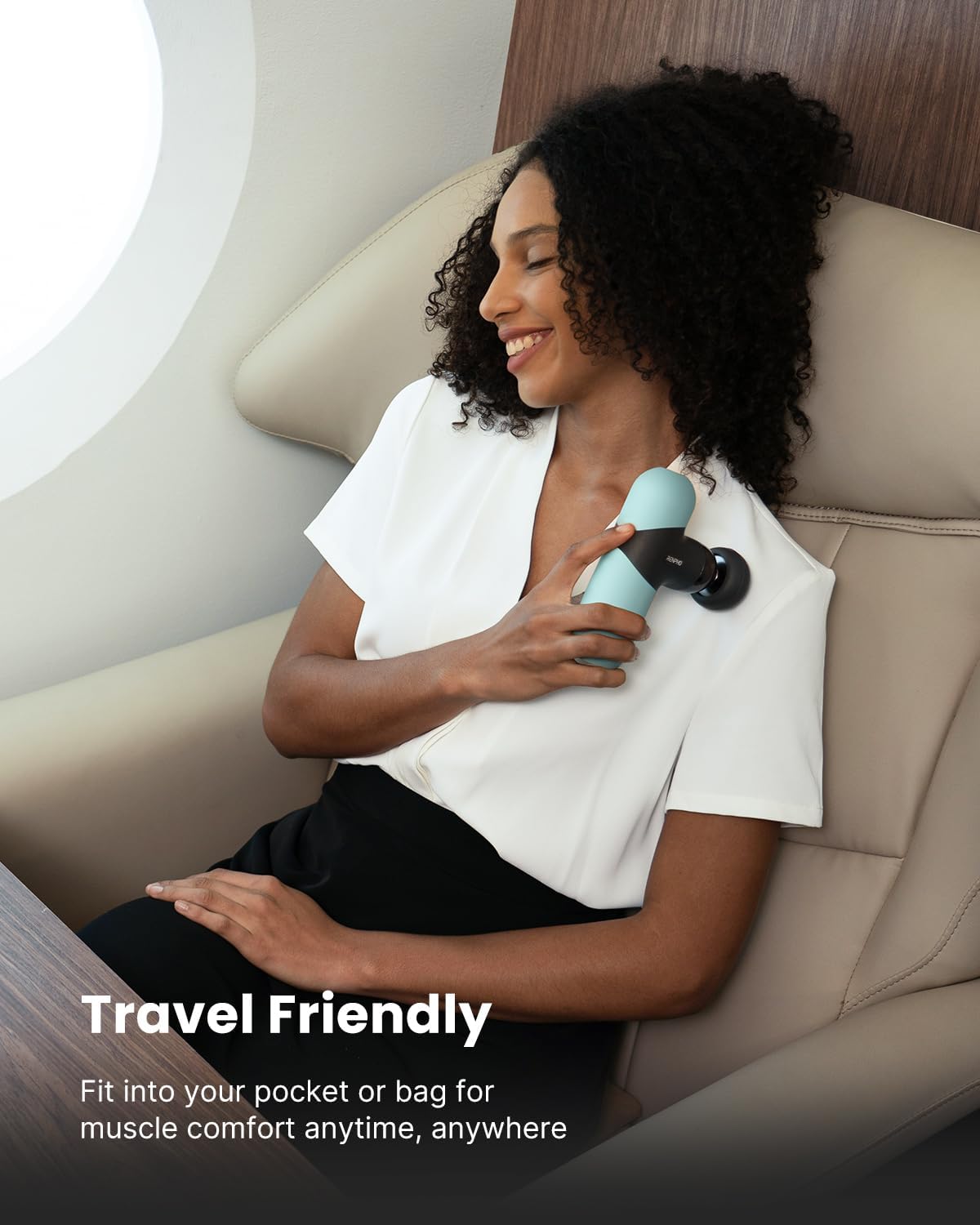 RENPHO Mini Thermal Massage Gun with Heat, Portable Deep Tissue Percussion Massager, Color Silicone Sleeves Travel Size with Carry Case, Mint