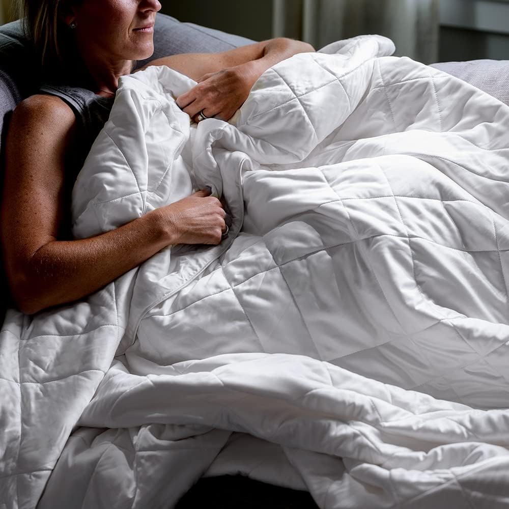 LUXOME Lightweight Blanket | 100% Rayon (Viscose) from Bamboo Fabric & Fill | Full/Queen - 86"x92" | Super Soft | Thermal-Regulating | White