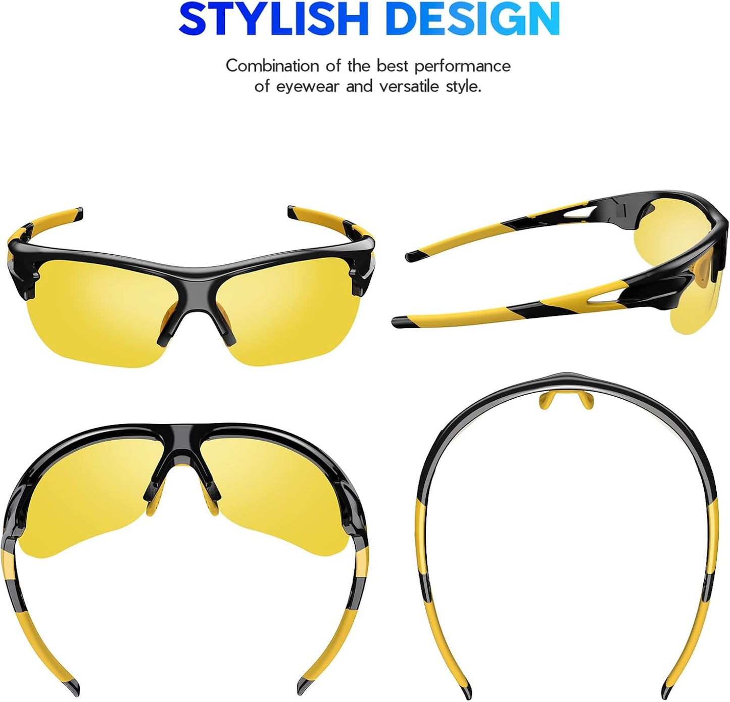 BEACOOL Polarized Sports Sunglasses for Men Women Youth Baseball Fishing Cycling Running Golf Motorcycle Tac Glasses UV400