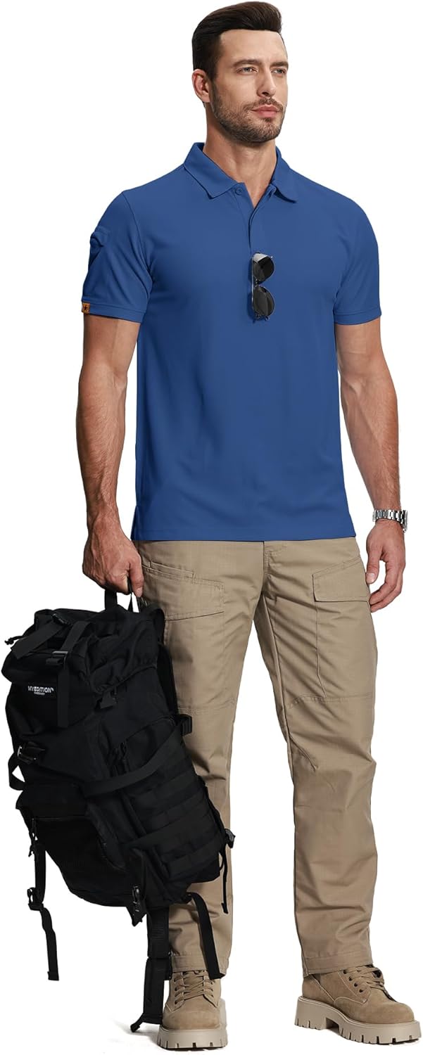 ZITY Mens 2 Pack Polo Shirts Short Sleeve Performance Sports Golf Shirt for Men Tactical Shirt