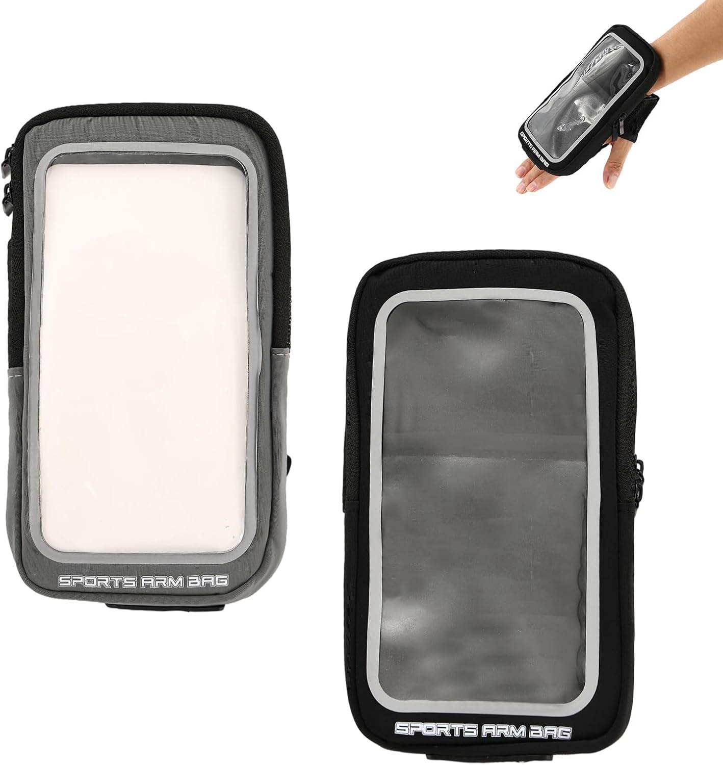 2 Pcs Phone Holder for Running Exercise Phones Armband Waterproof and Breathable Coin Purse Adjustable with Touch Screen Function Outdoor Cycling Use Suitable Sizes Under 6.8 Inches