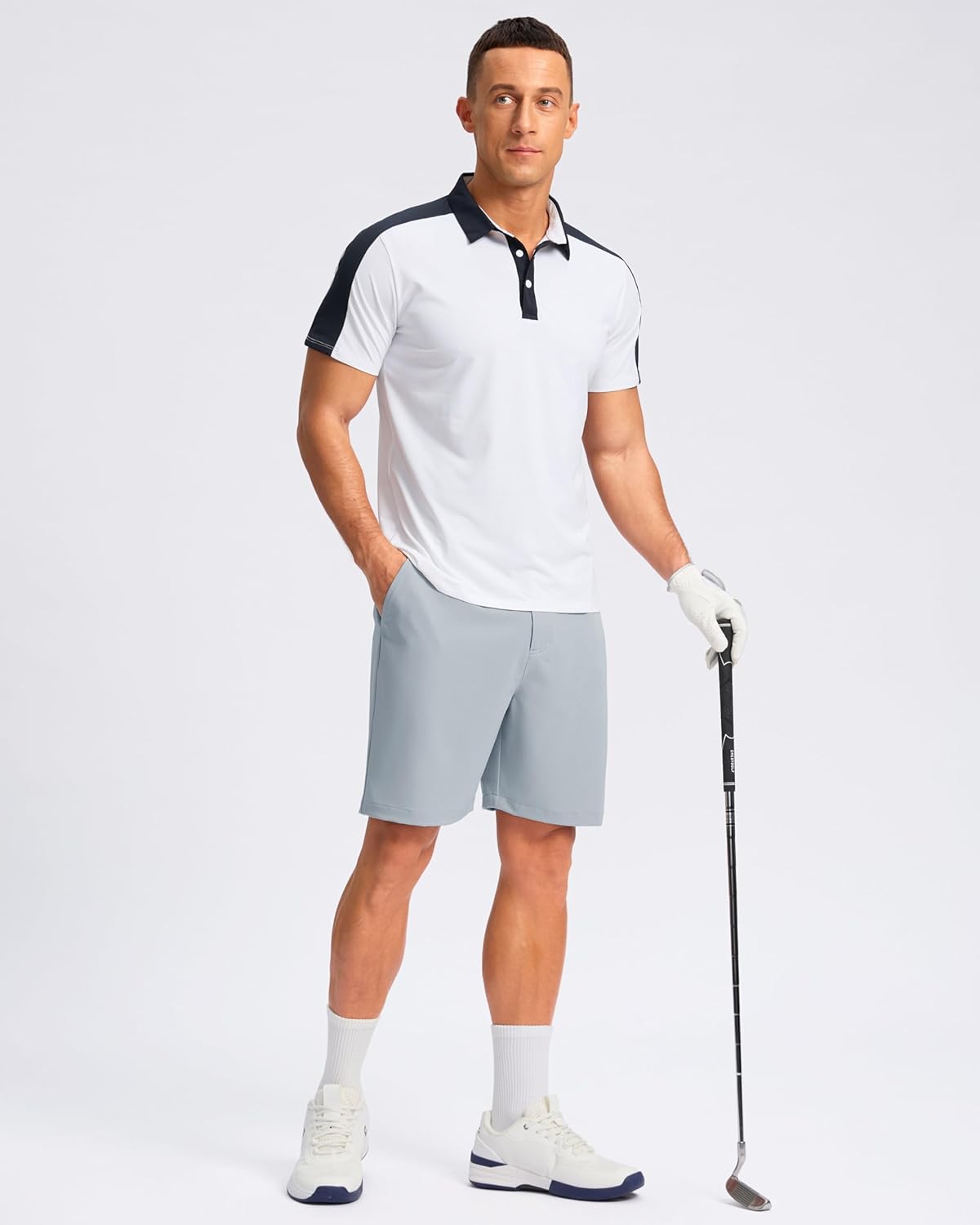 Pudolla Men's Casual Shorts 7"/9" Lightweight Golf Shorts with 3 Pockets Stretch Quick Dry Comfy Work Shorts