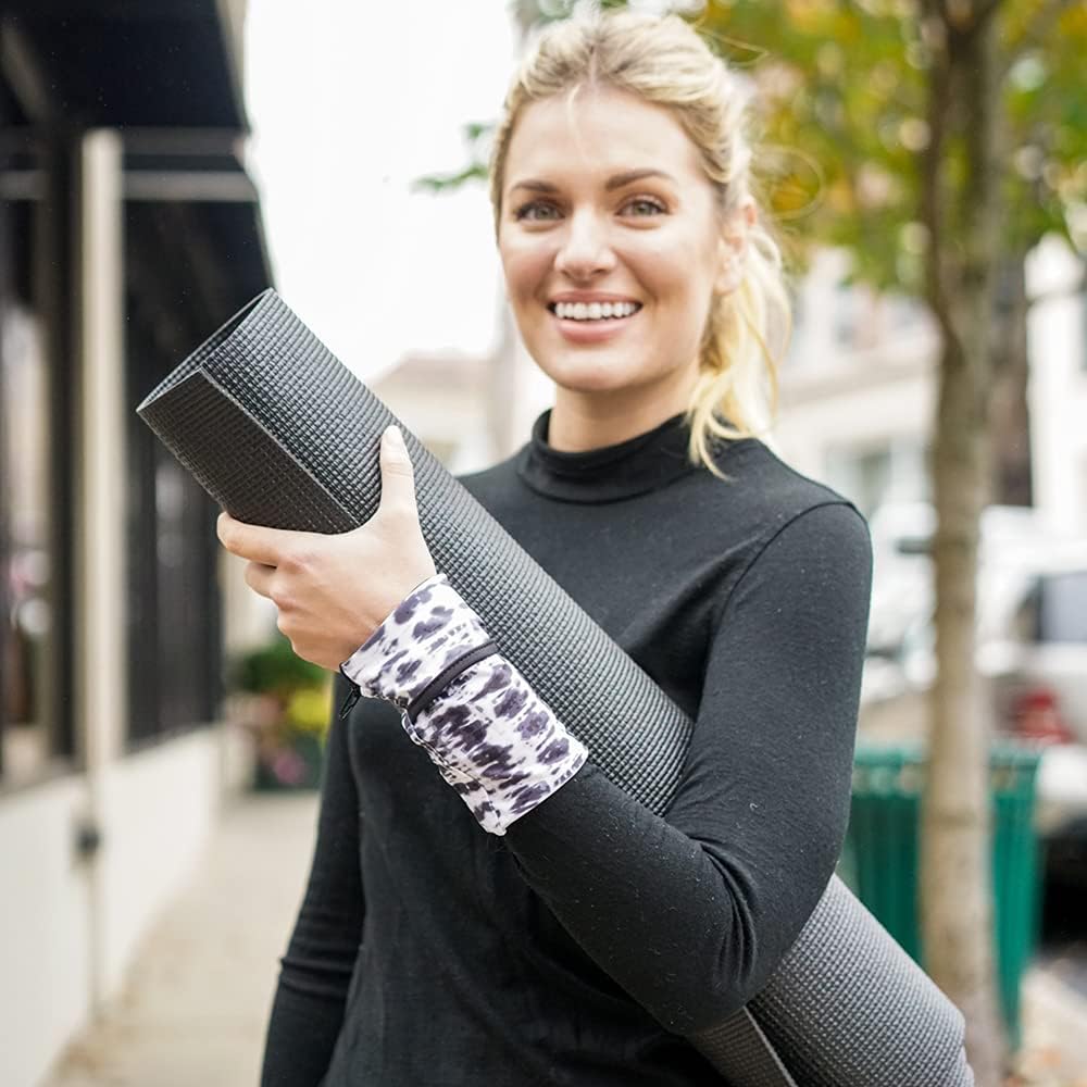 Sprigs Banjees 2 Pocket Wrist Wallet/Wrist Band/Wrist Pocket for Travel, Walking, & Running. Wallet Pouch That Holds Cash, Card, ID's, and More