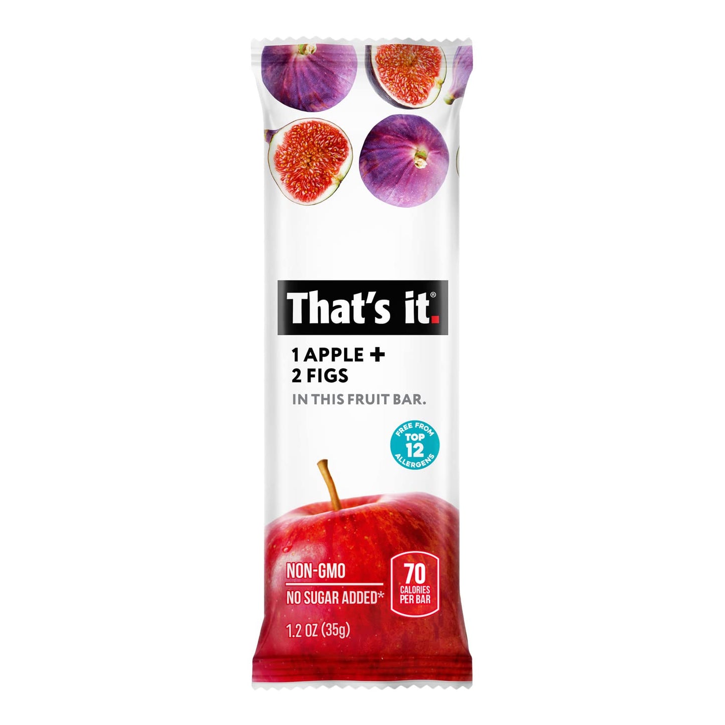 That's it. Apple + Fig Fruit Bars 100% All Natural, No Artificial Ingredients or Preservatives Delicious Healthy Snack for Children & Adults, Vegan, Gluten Free, Paleo, Kosher, Non GMO (12 Pack)