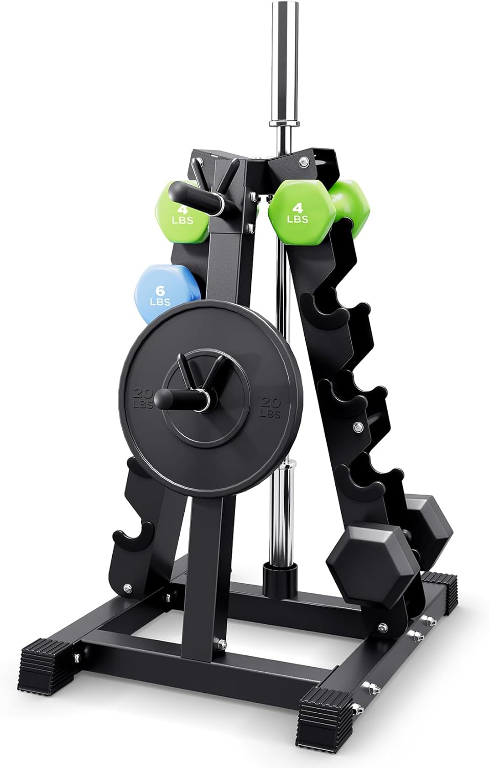 YOLEO Dumbbell Rack - 3 Tier & 5 Tier Compact Weight Rack for Dumbbell, Kettlebell, Barbell, Heavy Duty Weight Storage Organizer, Space-Saving Dumbbell Storage Stand Holder for Home Gym - 1100LBS Capacity (Rack Only)