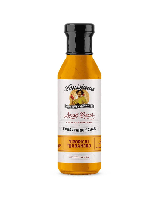 Louisiana Pepper Exchange Tropical Habanero Pepper Sauce – Sweet & Spicy with Mango and Pineapple, Gluten-Free, 12 Fl Oz (2 pack), Limited Edition