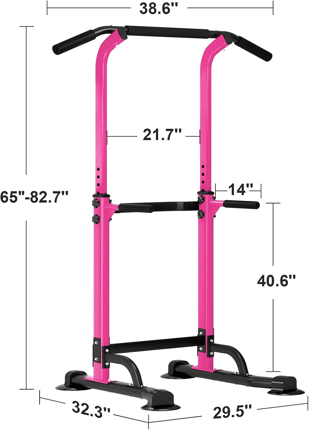 SogesHome Power Tower Pull Up Bar and Dip Station Adjustable Height Dip Stand Multi-Functional Strength Training Fitness Workout Station